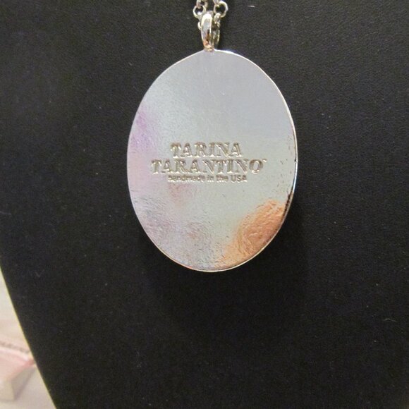 VINTAGE TARINA TARANTINO ALICE IN WONDERLAND FLAMINGO PENDANT NECKLACE wCRYSTALS - Picture 4 of 4